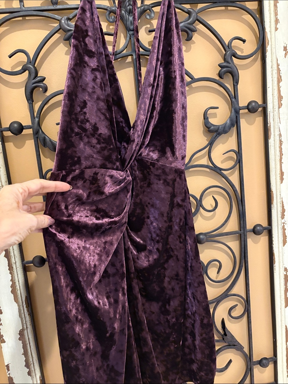 Zara Dress Mini Velvet Maroon Trendy Sexy Boho - Picture 3 of 7